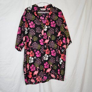 Alvish Men's Flamingos and Floral Shirt Size XXL